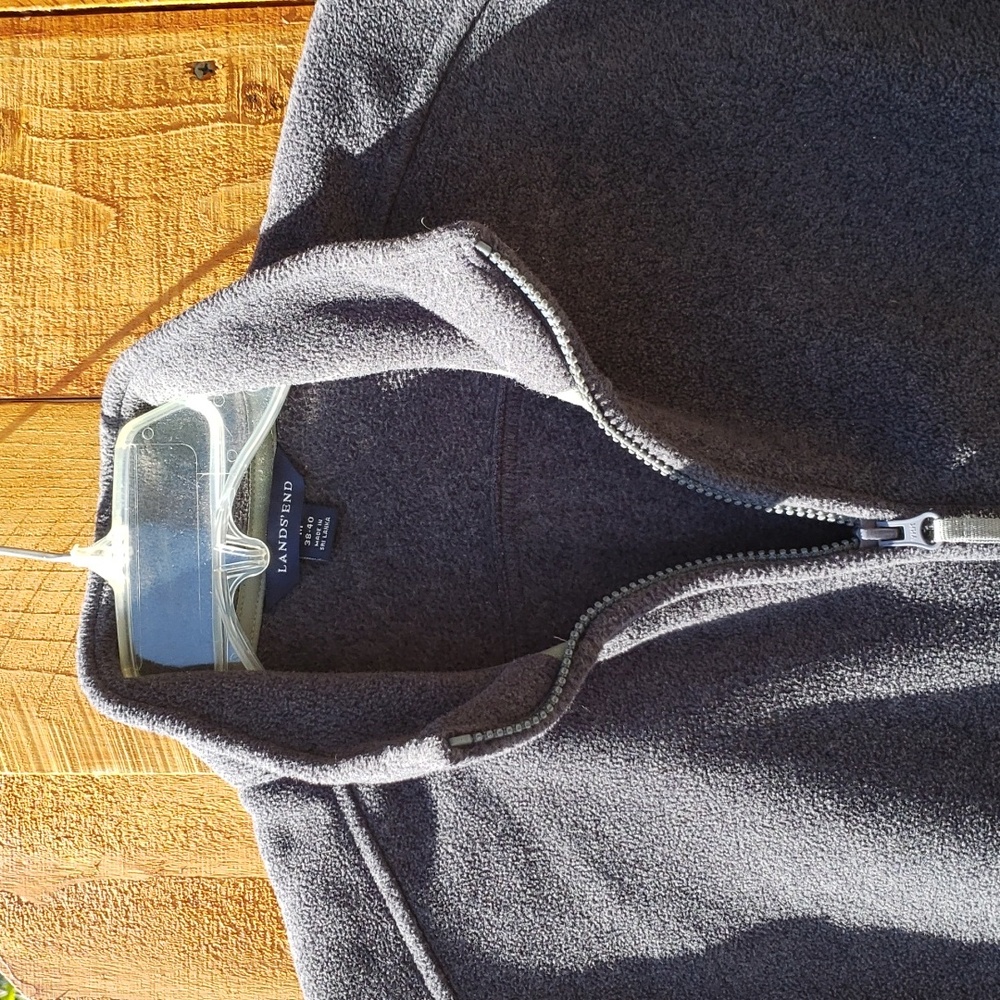 Lands End Fleece Zippered Vest 38-40 Gray - Picture 3 of 8